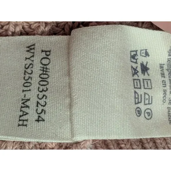 Faherty Womens Sz M Sunwashed Cotton Fisherman Chunk Knit Sweater Mahogany Rose - Picture 7 of 9